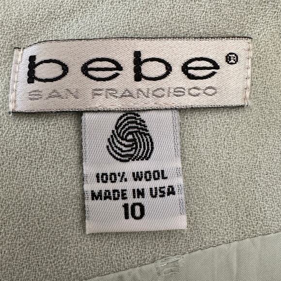 BEBE | Vintage Y2K / 90s Lightweight Wool Mini Skirt - Pastel Blue/Green - sz 10 - Picture 5 of 5